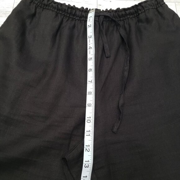 Style & Co Linen Cropped Wide Leg Pants Drawstring Embroidered Paisley SP - Picture 9 of 11